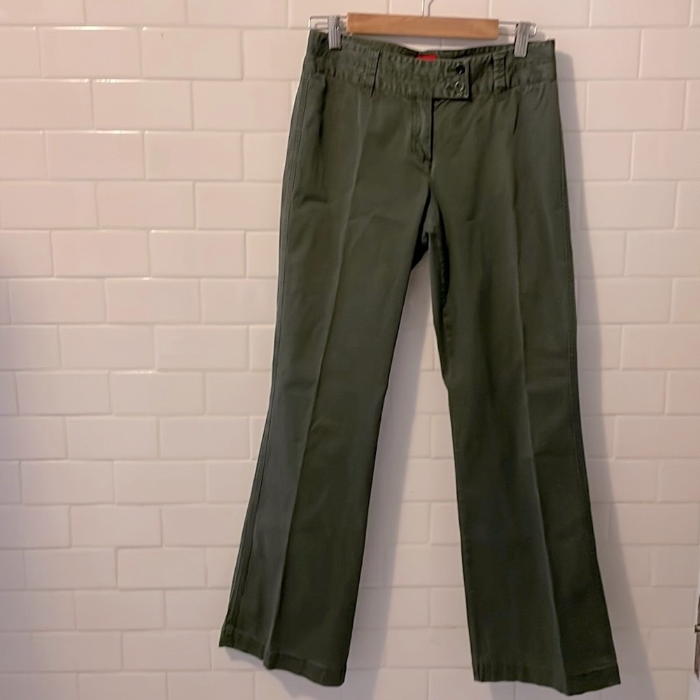 Olive Green Women's Straight-Leg Trousers